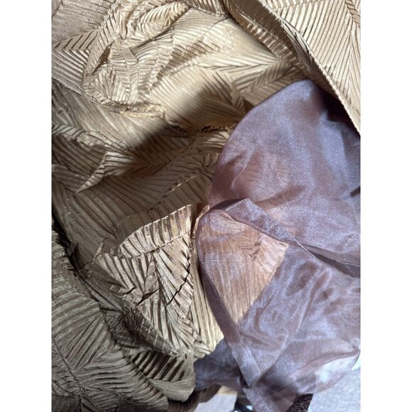 Vintage USA Gold Full-Length Skirt size 8 With Bow Waist & Textured Pattern Poly - Picture 16 of 16